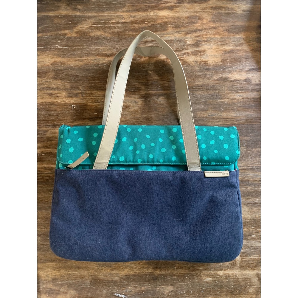 STM Laptop Tote Bag Navy Teal Polka Dot Techwear Indie Minimalist Y2K Retro 90s